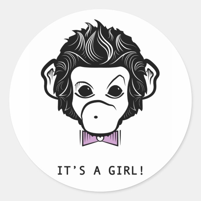 Sticker Rond c'est une fille ! (Devant)