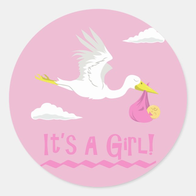 Sticker Rond C'est une fille ! (Devant)