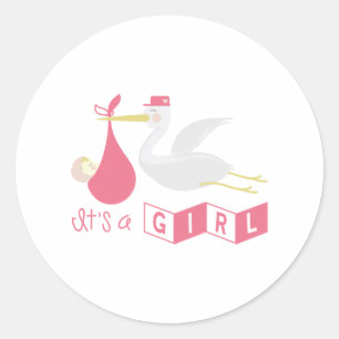 Sticker Rond C'est une fille