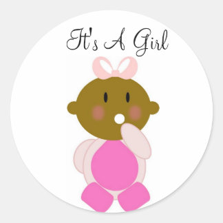 Sticker Rond C'est une fille (1)
