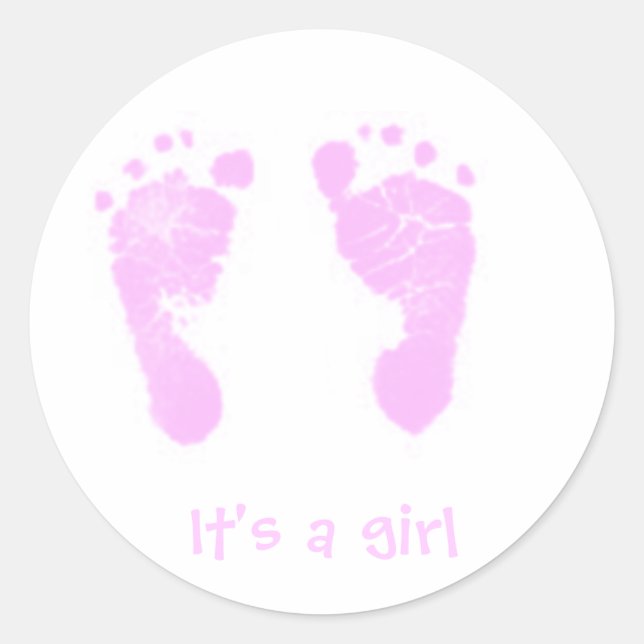 Sticker Rond C'est une fille ! -autocollant- (Devant)