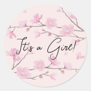 Sticker Rond C'est une fille ! Révélation de genre