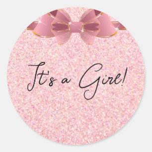 Sticker Rond C'est une fille ! Révélation de genre