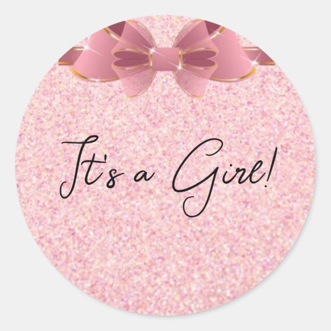 Sticker Rond C'est une fille ! Révélation de genre (Devant)