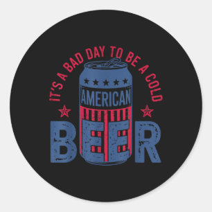 Sticker Rond C'est une mauvaise journée pour être une bière fro