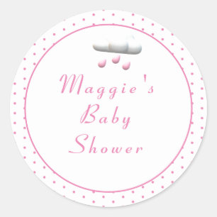 Sticker Rond C'est une Polka-Dot rose fille