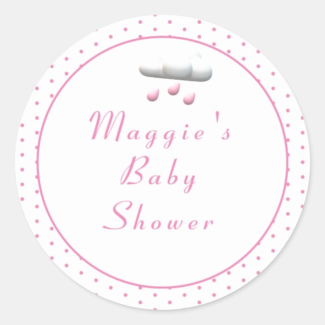 Sticker Rond C'est une Polka-Dot rose fille (Devant)