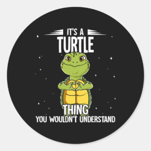 Sticker Rond C'Est Une Tortue Qui Dit Aquarium Turtle 6