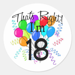 Sticker Rond C'est vrai, j'ai 18 ans - Anniversaire