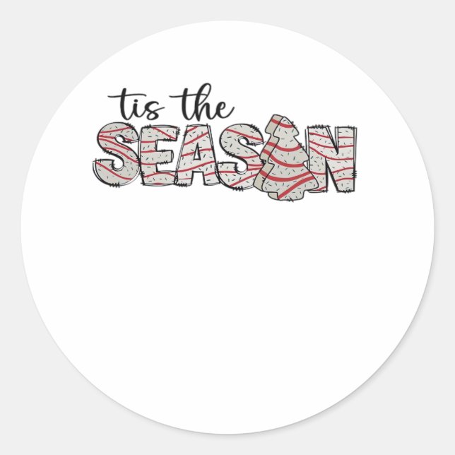 Sticker Rond Cet Arbre De Noël De Saison (Devant)