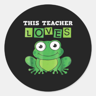 Sticker Rond Cet enseignant aime la grenouille Enseignant en bi