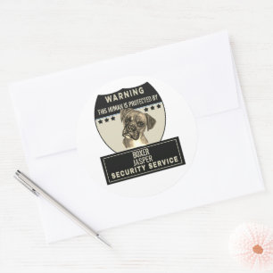 Sticker Rond Cet être humain est protégé par Boxer Security Sho