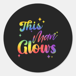 Sticker Rond Cet homme brille Joyeuse fête des pères Tie Dye Pa