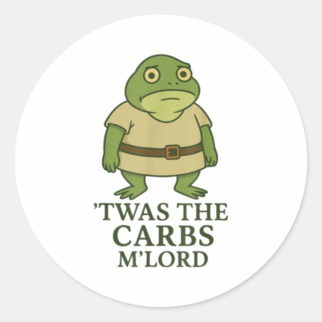 Sticker Rond C'Était Le Mlord Carbs Funny Frog Meme Médiéval (Devant)