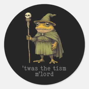 Sticker Rond C'était le sorcier drôle de la grenouille sorcière