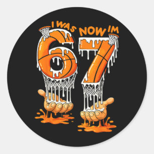 Sticker Rond C'était mon anniversaire 6 7 Baseball 6 7 Mème 7èm