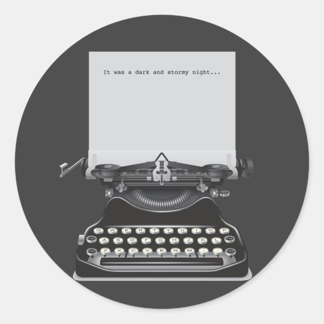 Sticker Rond C'était une nuit sombre et orageuse (Devant)