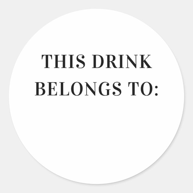 Sticker Rond Cette boisson appartient à. Boisson de mariage noi (Devant)