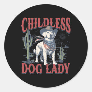 Sticker Rond Cette Dame De Chien Sans Enfant Vote Kamala Harris