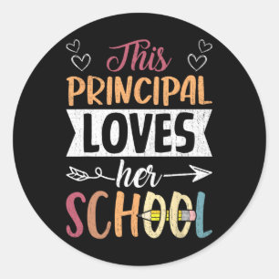 Sticker Rond Cette directrice adore son professeur d'école drôl