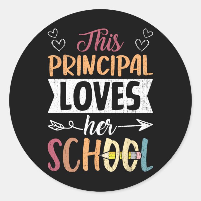 Sticker Rond Cette directrice adore son professeur d'école drôl (Devant)