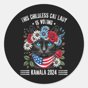 Sticker Rond Cette Femme Sans Enfant Vote Kamala-harris 20