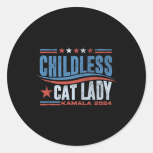 Sticker Rond Cette Femme Sans Enfant Vote L'Élection De Kamala