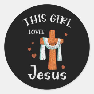 Sticker Rond Cette fille aime Jésus les adolescents les femmes