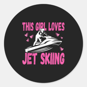 Sticker Rond Cette Fille Aime Jet Ski Jet Ski Jet Girl