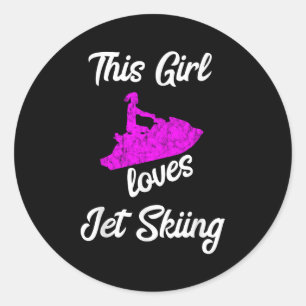 Sticker Rond Cette Fille Aime Le Jet Ski Watercraft Jet Ski Jet