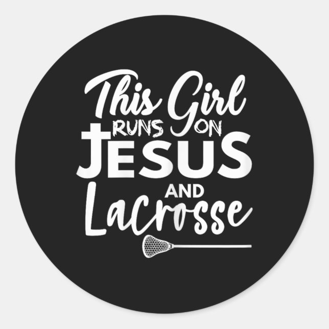 Sticker Rond Cette Fille Fonctionne Sur Jésus Et La Crosse (Devant)