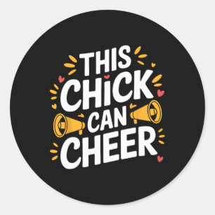Sticker Rond Cette Fille Peut Acclamer, Cheerleader Acclamant A