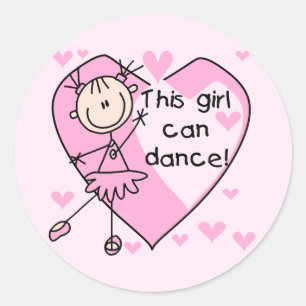 Sticker Rond Cette fille peut danser T-shirts et cadeaux