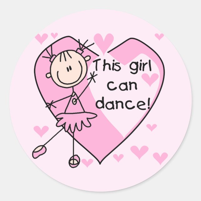 Sticker Rond Cette fille peut danser T-shirts et cadeaux (Devant)