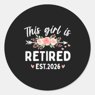 Sticker Rond Cette fille retraite 2026 Floral