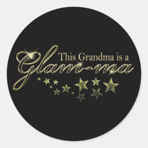 Sticker Rond Cette grand-mère est un glam-ma