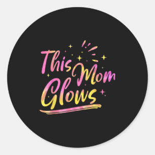 Sticker Rond Cette Maman Glisse Pour Les Enfants Des Années 80