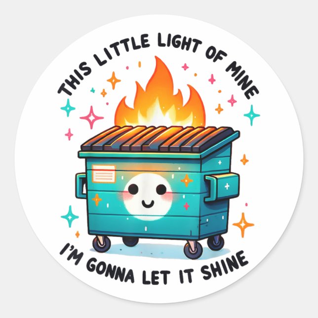Sticker Rond Cette Petite Lumière de la Mienne - Feu de Poubell (Devant)