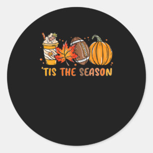 Sticker Rond Cette Saison Football Chute Thanksgiving Football