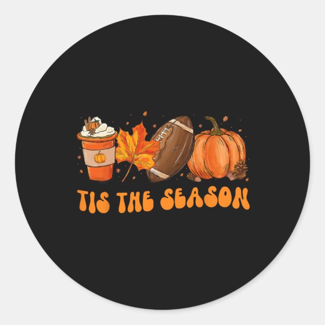 Sticker Rond Cette Saison Footll Footll Automne Thanksgiving 2 (Devant)