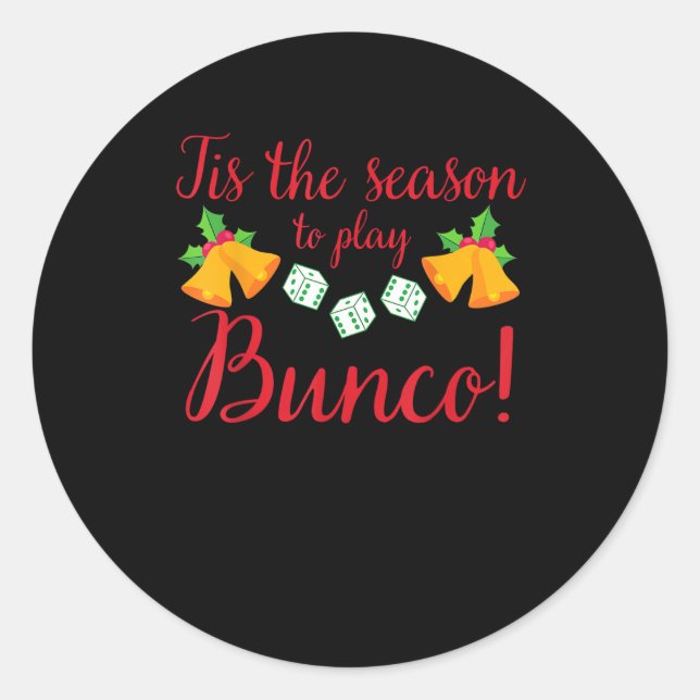 Sticker Rond Cette Saison Jouer Bunco Noël Dice Ga (Devant)