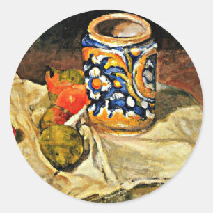 Sticker Rond Cezanne - La vie morte avec l'artisanat italien