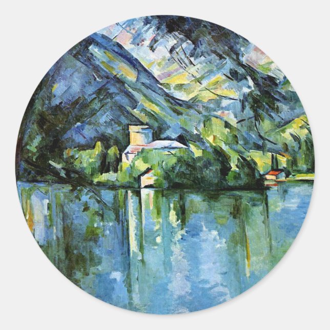 Sticker Rond Cezanne - Le lac d'Annecy (Devant)