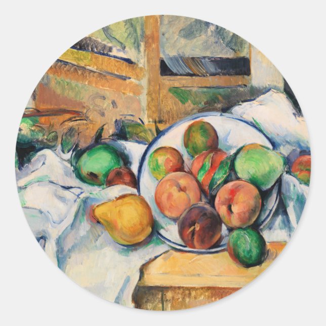Sticker Rond Cezanne - Une table dans le coin (Devant)