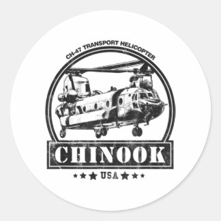 Sticker Rond CH-47 Chinook Helicopter