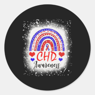 Sticker Rond Ch Bleu Congénitale Déficience cardiaque Lun