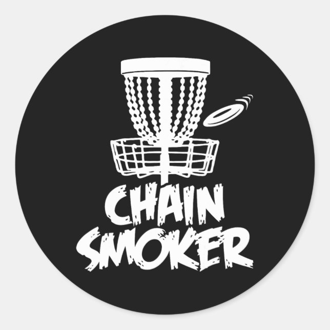 Sticker Rond Chain Smoker Disc Golf (Devant)