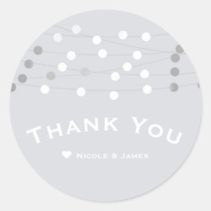 Sticker Rond Chaîne d'argent blanc illumine Mariage moderne Fav