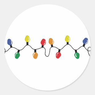 Sticker Rond Chaîne de lumière de Noël