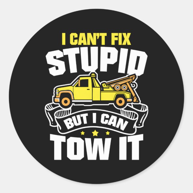 Sticker Rond Chaîne de remorquage Chauffage Camionneur Camionne (Devant)